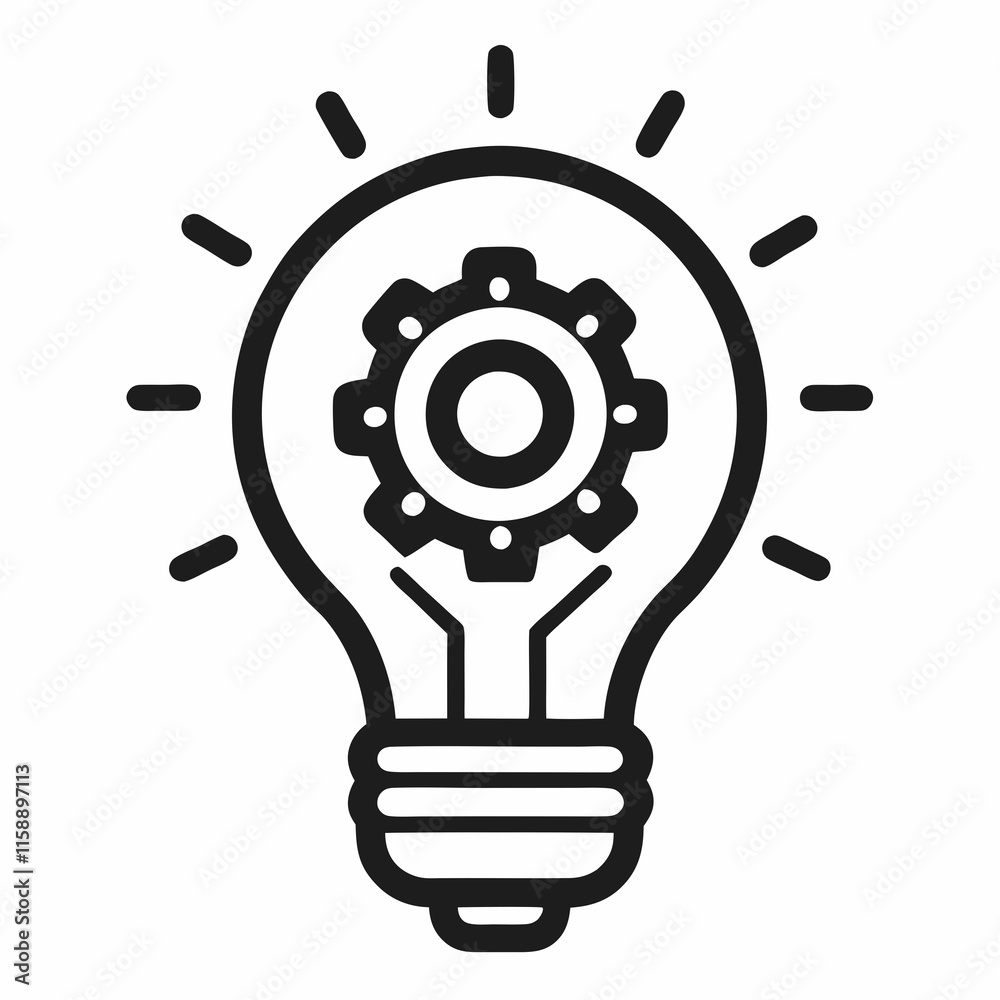 light bulb with gears light bulb with gears
