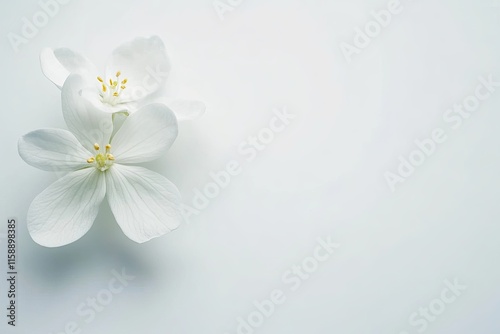 jasmine white flower isolated on white background. place for text.