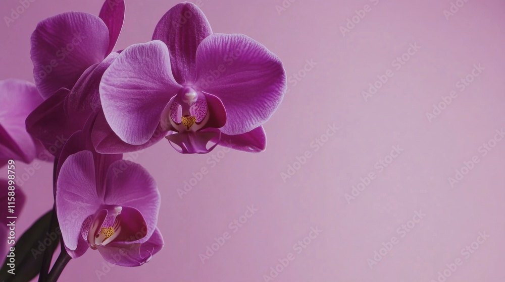 A vibrant purple orchid against a subtle lavender backdrop, close-up shot, Minimalist style A vibrant purple orchid against a subtle lavender backdrop, close-up shot, Minimalist style