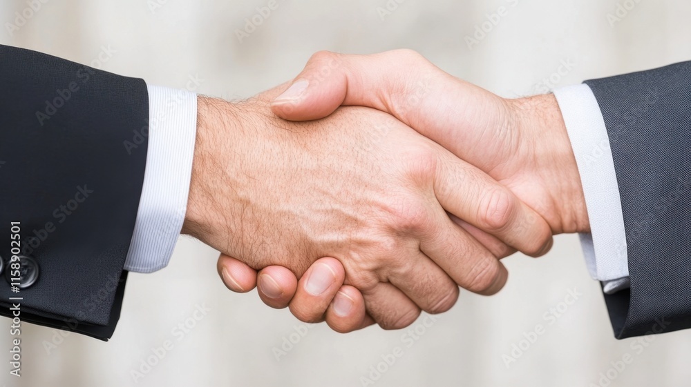 Two men shake hands in a business meeting Two men shake hands in a business meeting