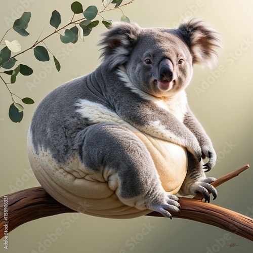 A remarkably obese koala photo