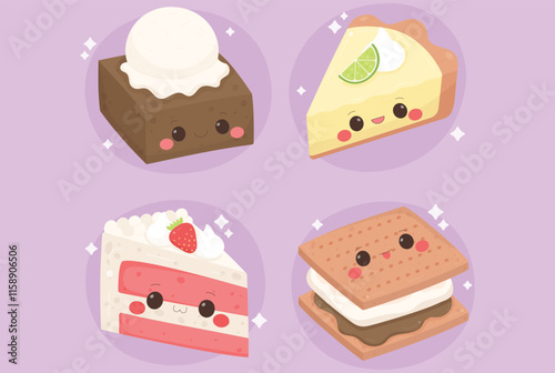 hand drawn kawaii food illustrations