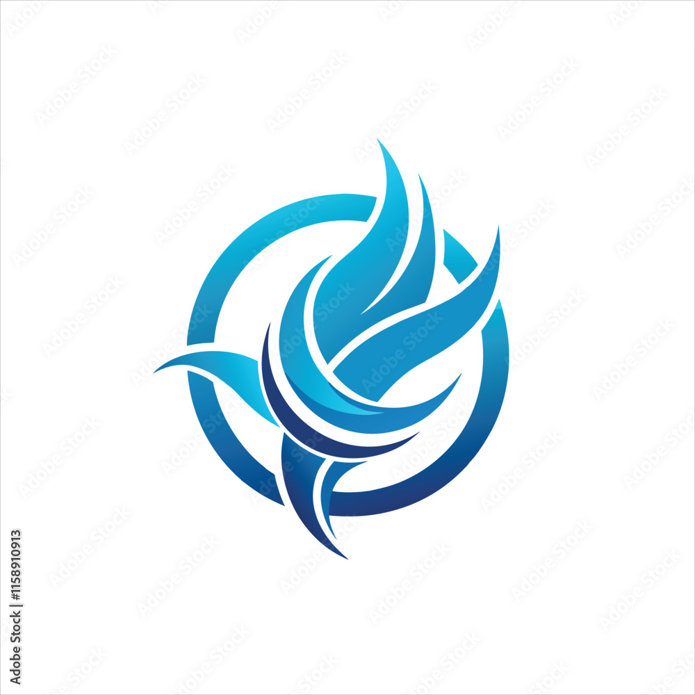 Creative Aqua Logo Vector on White Background