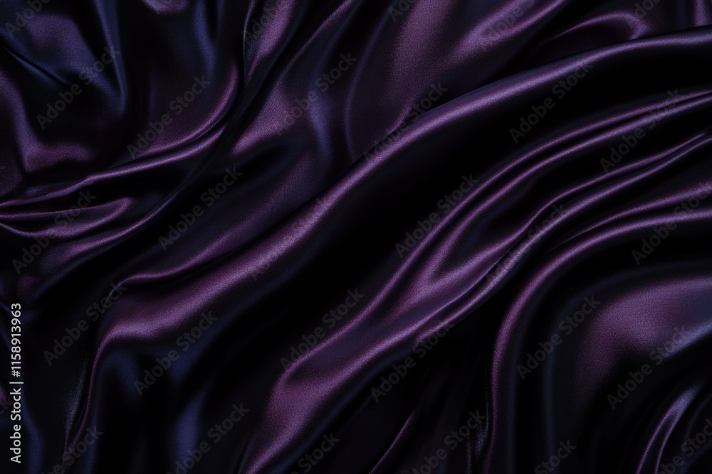 Obraz premium Dark purple silk fabric with elegant folds and soft sheen.