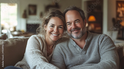 Happy senior couple enjoying love and life together in a cozy and cheerful environment.