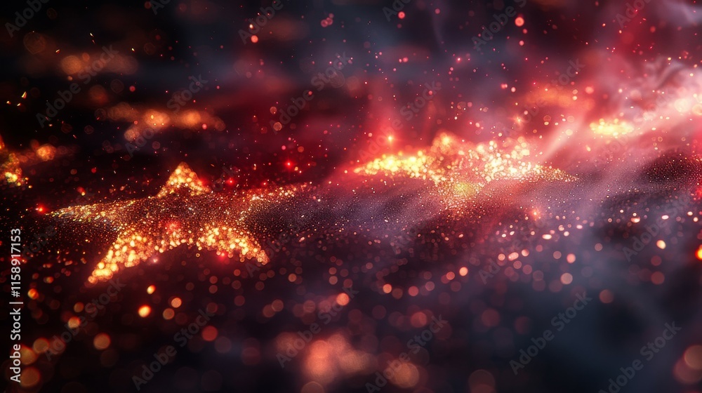 Fototapeta premium A starry sky with two stars in the foreground