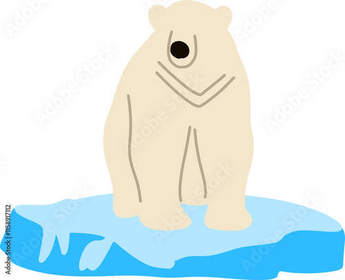  a polar bear on a small ice floe