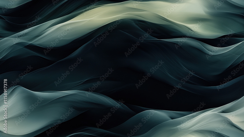 Fototapeta premium Black and white abstract art featuring a central white object surrounded by intricate patterns