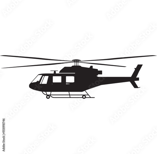 Helicopter silhouette vector icon illustration