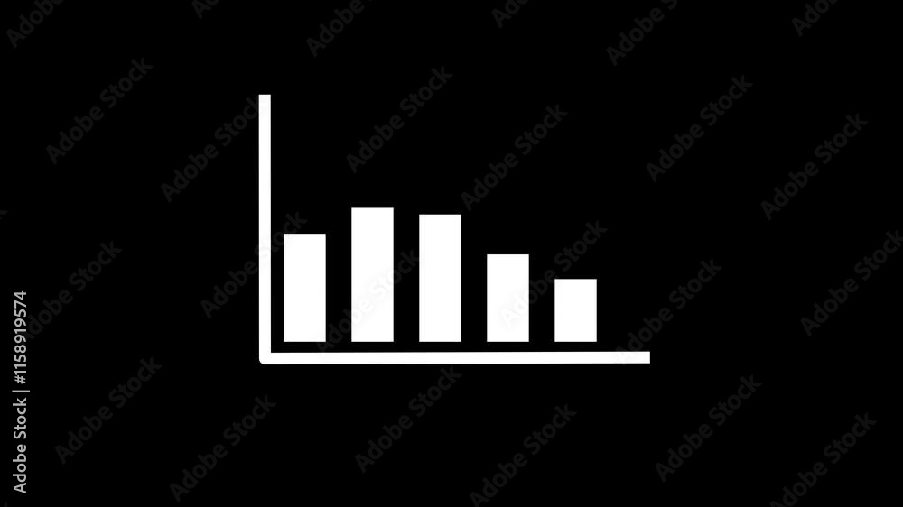 business graph animation on black background. business graph animation on black background.