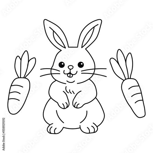 Rabbite deasign black and with white background photo