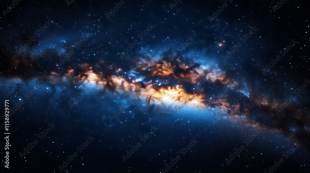 Vibrant nebula with cosmic dust and stars.