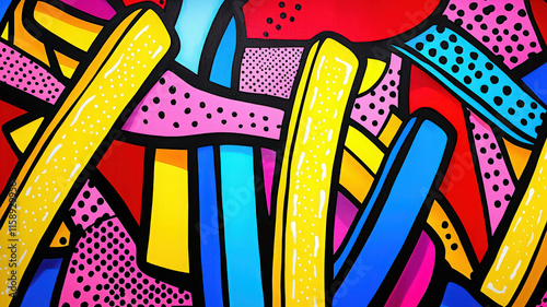 Abstract Fries in Pop Art Style