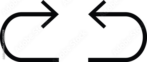 undo redo icon set, clockwise and anti clockwise arrow icons