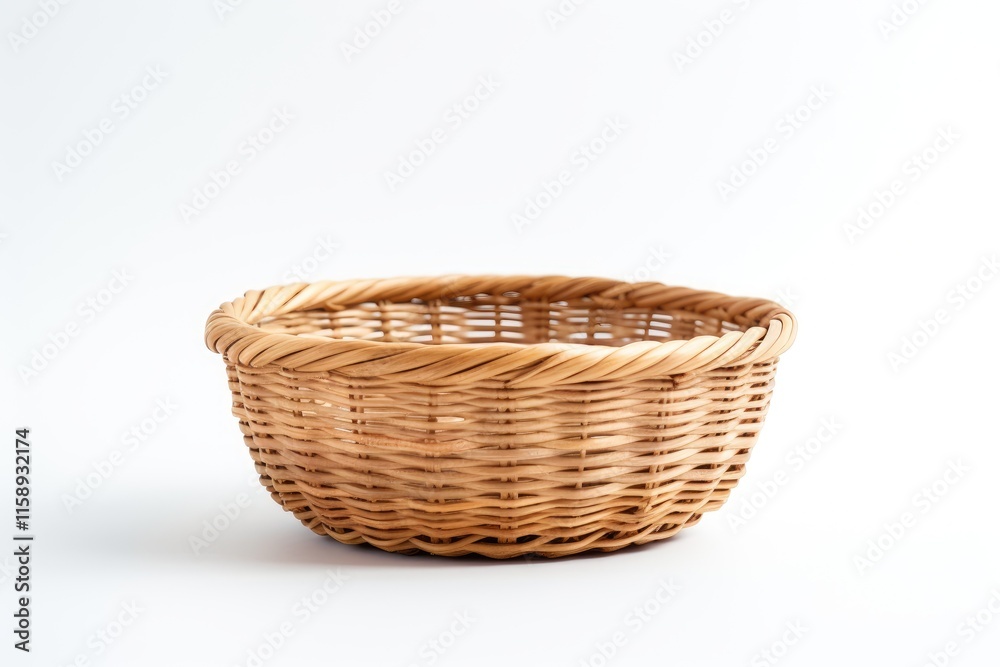 Decorative bamboo basket on a white background Decorative bamboo basket on a white background