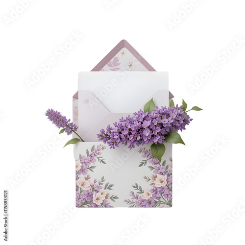 Lavenders Provence flowers French floral herbs with pink and violet blooms Simple flat collection photo