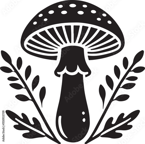 mushrooms on a black