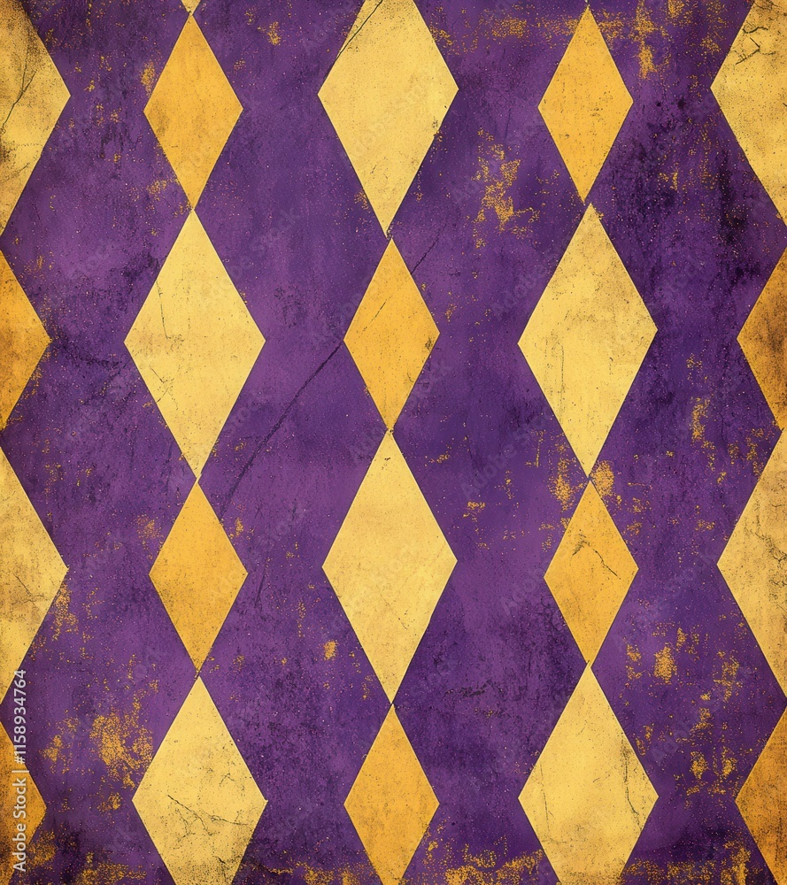 Abstract background featuring a textured diamond pattern in shades of purple and gold, suitable for use in festive and celebratory designs and projects. Abstract background featuring a textured diamond pattern in shades of purple and gold, suitable for use in festive and celebratory designs and projects.