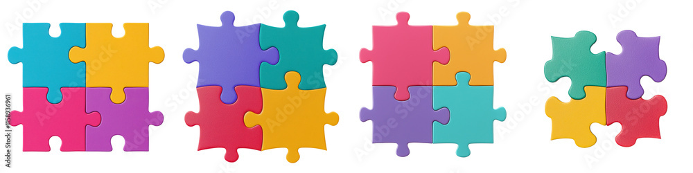 Vibrant and Diverse Puzzle Pieces Arranged in a Unique Pattern Representing Teamwork Creative Problem Solving and the Harmony of Interconnected Ideas