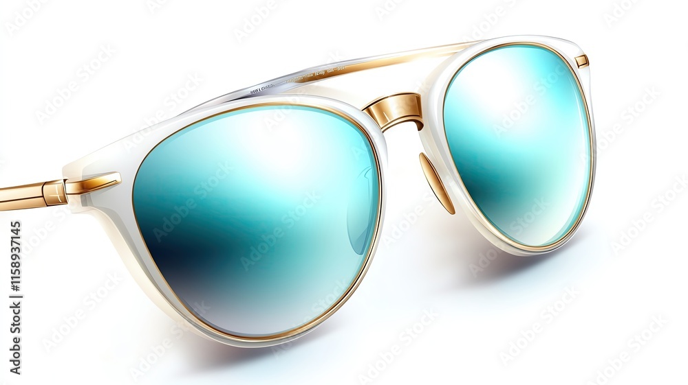 Isolated on white background, a trendy pair of sunglasses with reflective lenses, designed in flat art style, Isolated on white background, a trendy pair of sunglasses with reflective lenses, designed in flat art style,