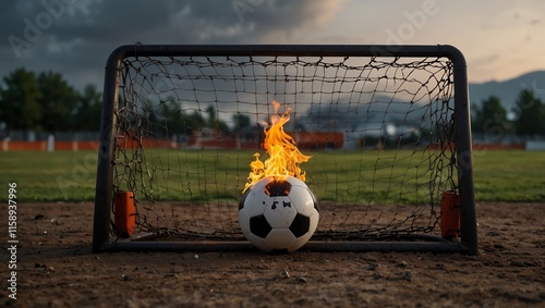 soccer ball in fire