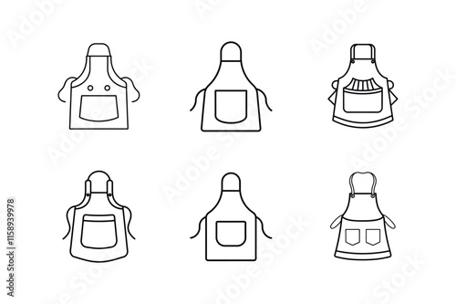 apron icon line art vector illustration
