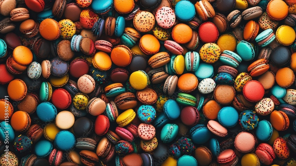 Fototapeta premium Colorful Macarons Background