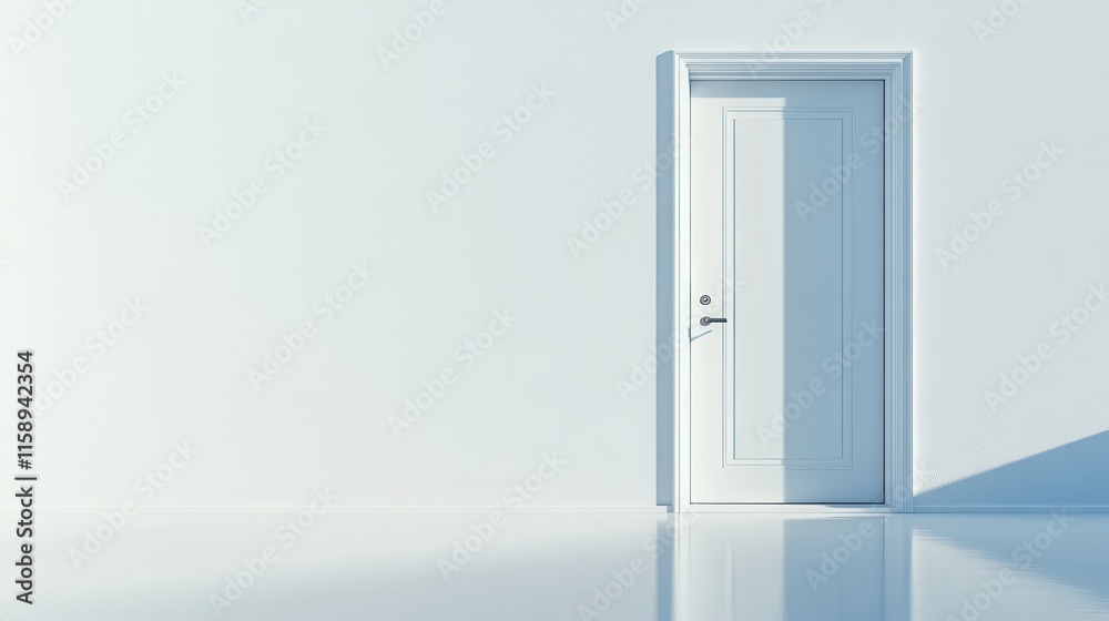 Modern Plain White Door with Smooth Surface Modern Plain White Door with Smooth Surface