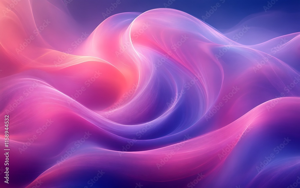 Obraz premium Abstract swirling pink and blue light waves.