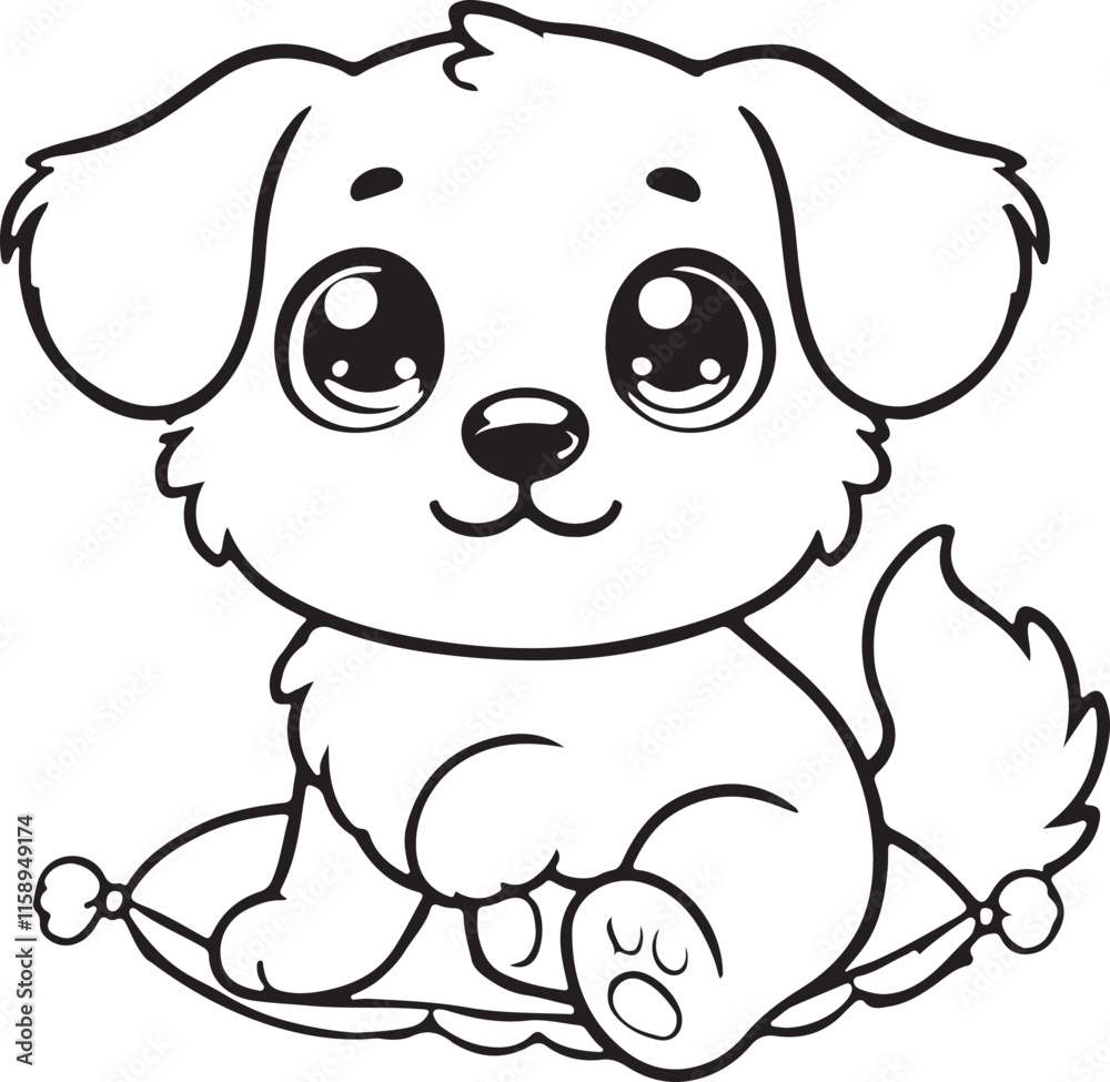Fototapeta premium cartoon dog coloring page