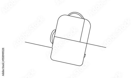 Backpack continuous one line simple drawing isolated on white background concept of travel