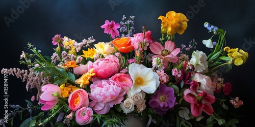 Wallpaper Mural A collection of flowers embodies a sense of serenity, with each flower contributing to the overall tranquility and peacefulness of the floral display, perfect for conveying serene emotions. Torontodigital.ca