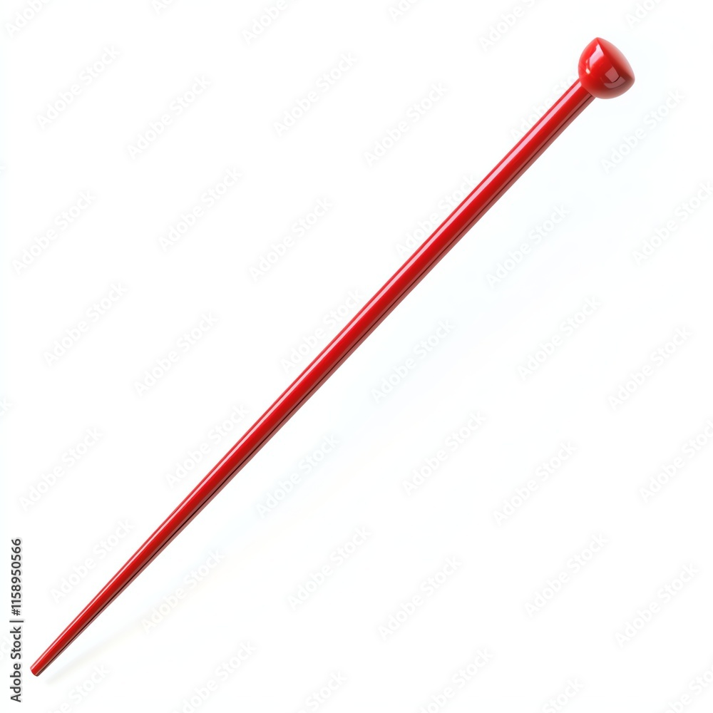 Red knitting needle on a white isolate background. Red knitting needle on a white isolate background.