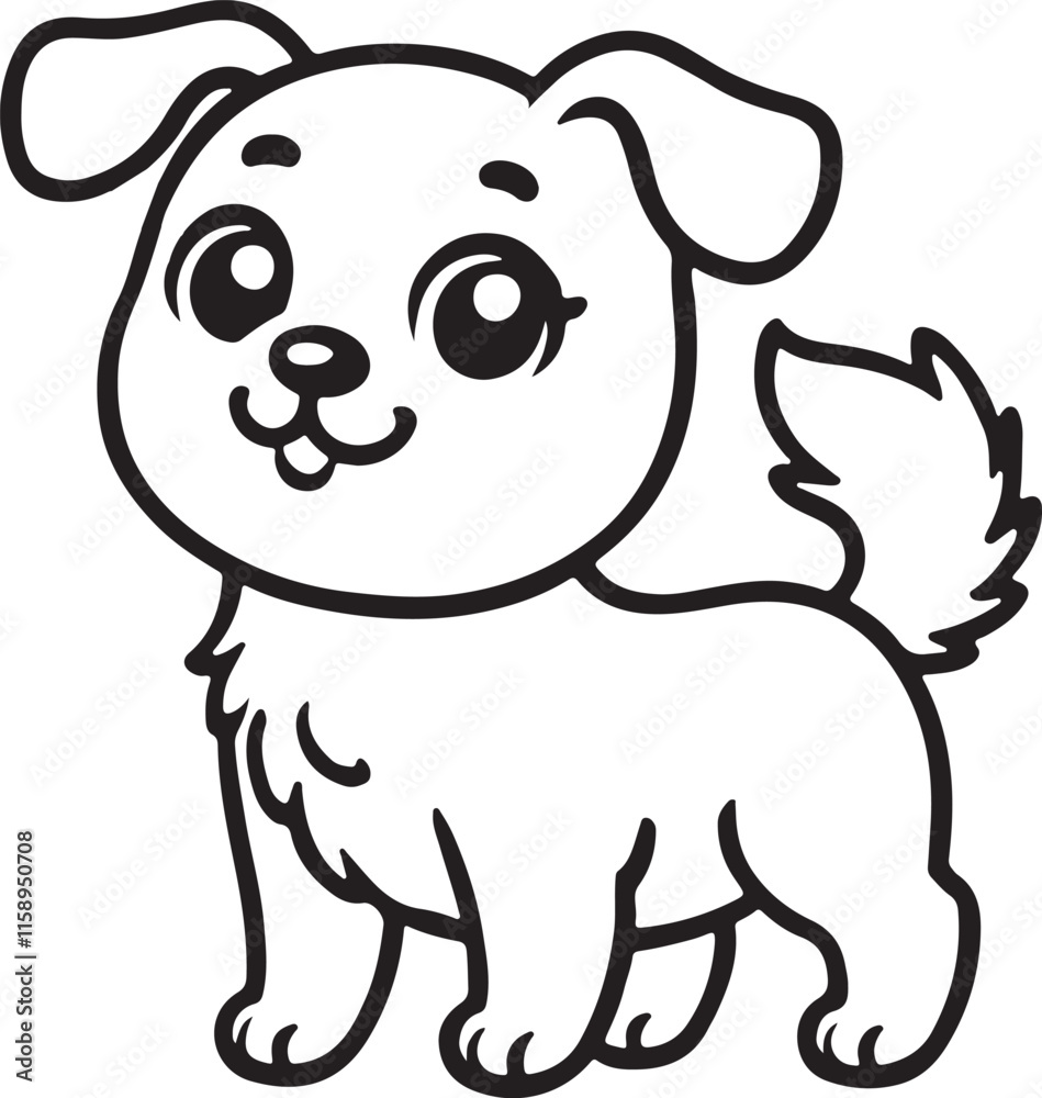 Fototapeta premium cartoon dog coloring page