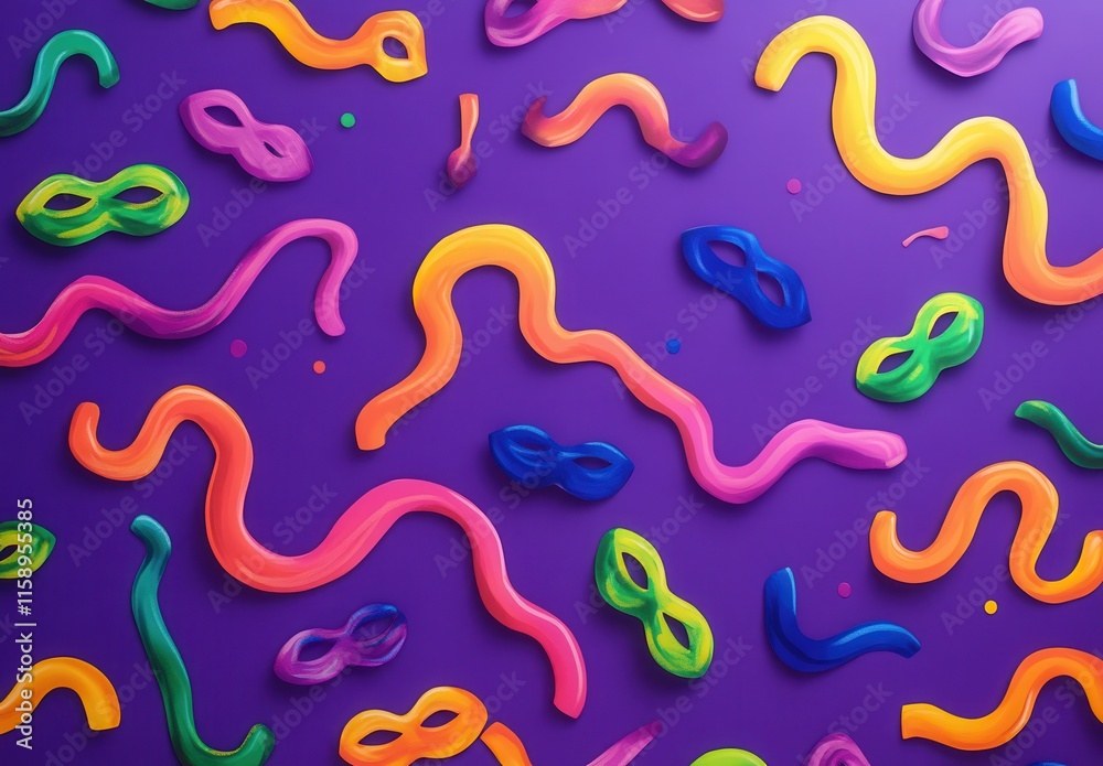 Colorful Abstract Shapes and Patterns on Purple Background for Creative Projects, Design Inspiration, or Artistic Displays in Digital Media and Print Colorful Abstract Shapes and Patterns on Purple Background for Creative Projects, Design Inspiration, or Artistic Displays in Digital Media and Print