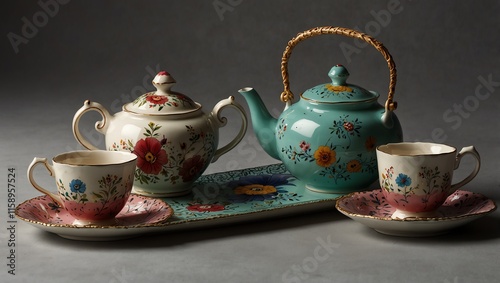 teapot and cups
