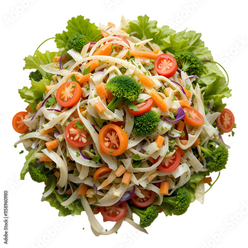 Yummy noodle salad with nsesame isolated