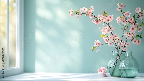 Delicate cherry blossom arrangement home decor still life bright room
