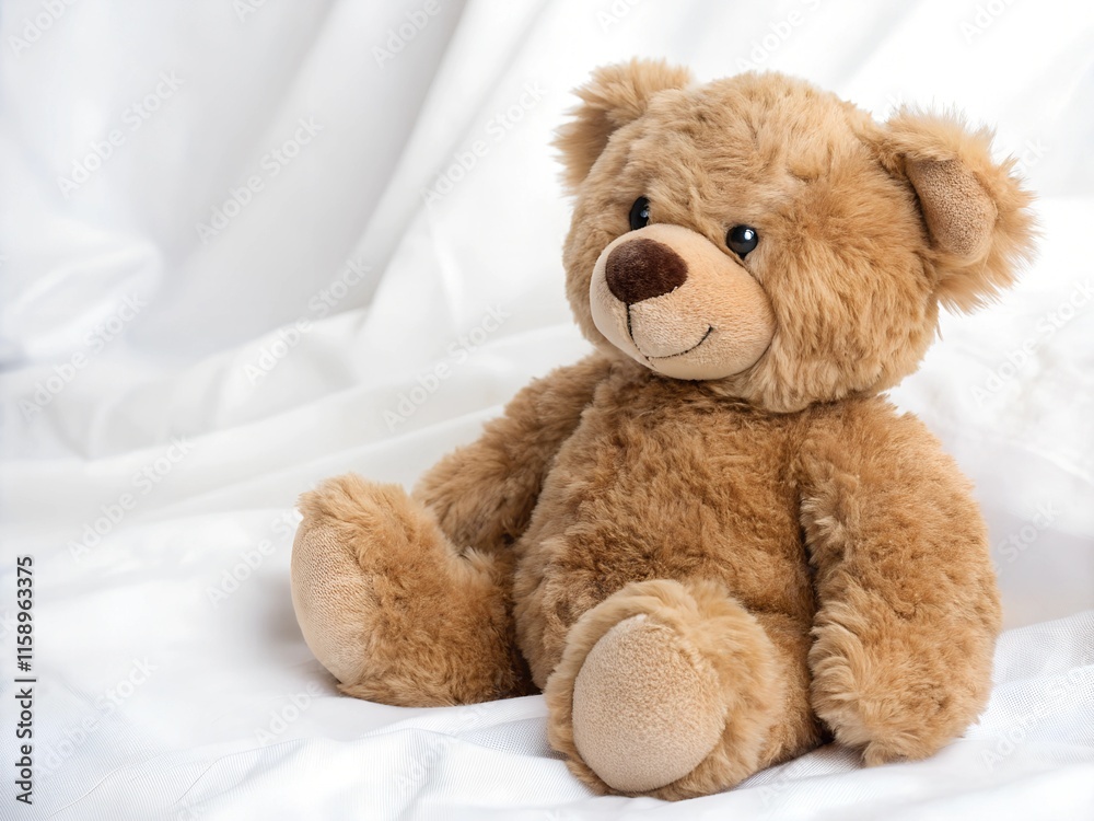 teddy bear on bed