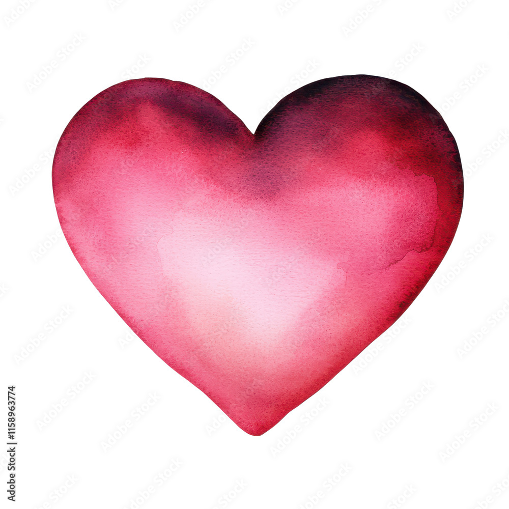 Vibrant Watercolor Heart with Intense Red and Pink Hues Perfect for Romantic Valentine s Day or Relationship Themed Designs and Backgrounds Vibrant Watercolor Heart with Intense Red and Pink Hues Perfect for Romantic Valentine s Day or Relationship Themed Designs and Backgrounds