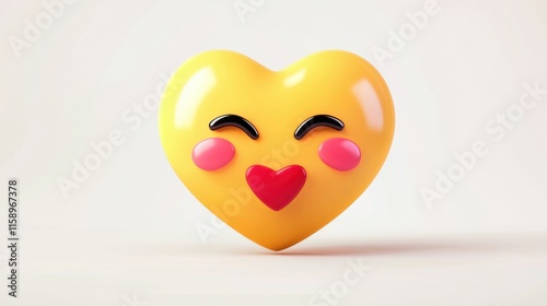 Emoji in love. Valentines day emoji. Heart love emotion. photo