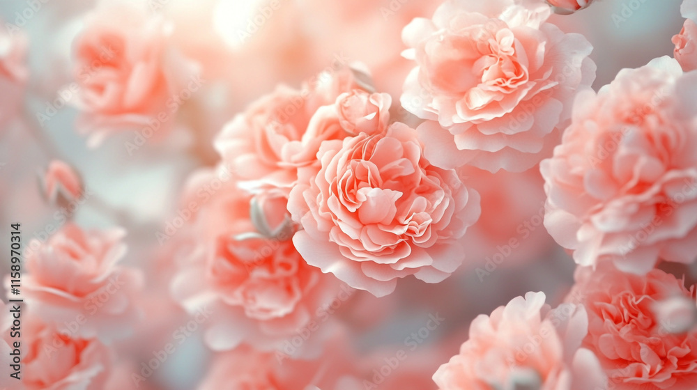 Beautiful pink flowers bloom in late spring, creating a soft and vibrant atmosphere in the garden Beautiful pink flowers bloom in late spring, creating a soft and vibrant atmosphere in the garden
