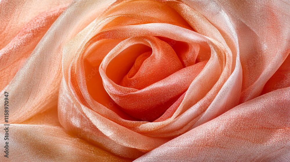 Beautiful close-up of a peach rose showcasing delicate petals and intricate textures in soft lighting Beautiful close-up of a peach rose showcasing delicate petals and intricate textures in soft lighting