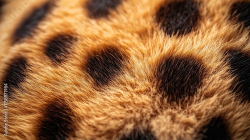 Close-up of tawny fur with dark spots, showcasing texture and pattern. photo