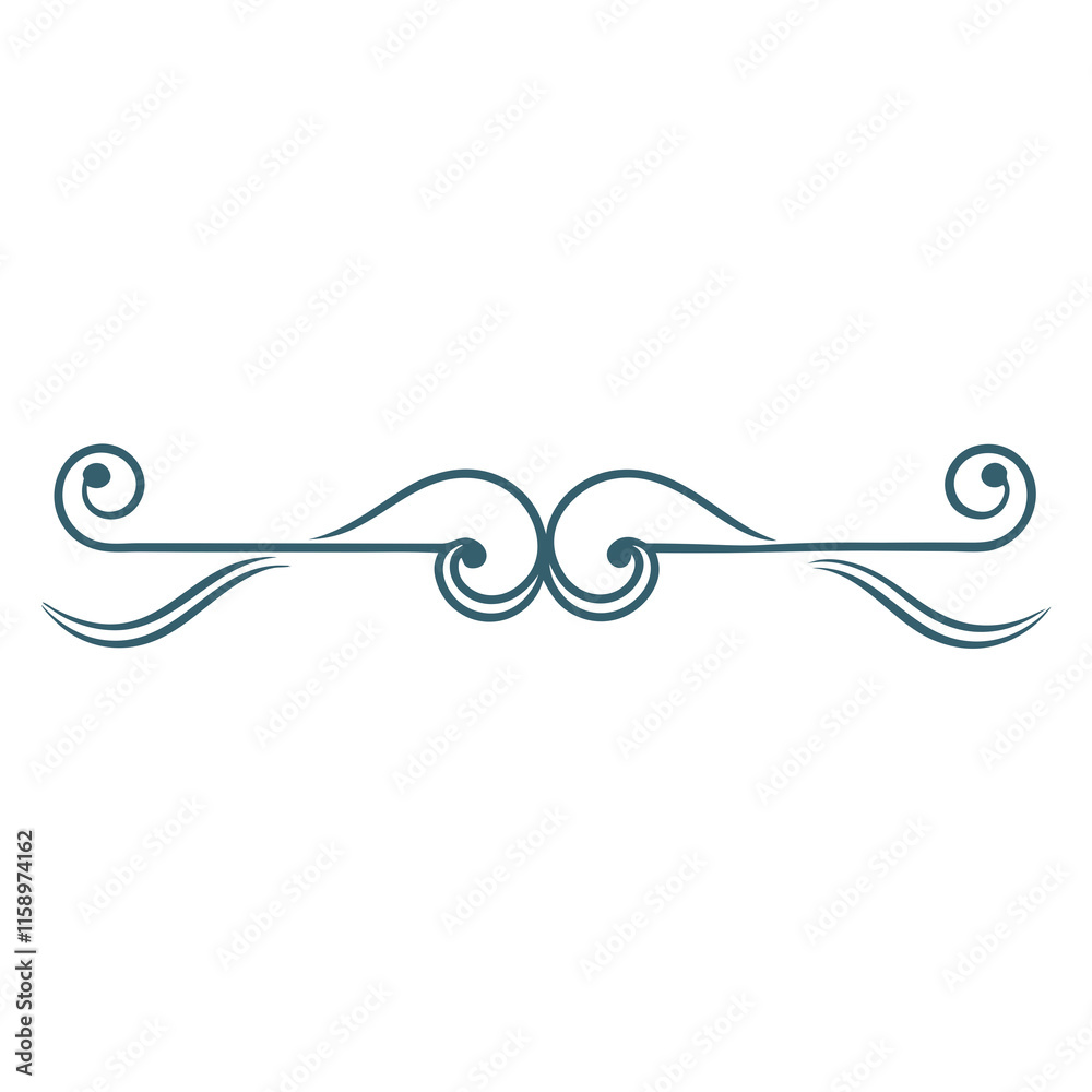 Elegant and Ornate Art Deco Swirl Line Divider Border Vector Minimal Design - Perfect for Vintage Themes, Wedding Invitations, and Decorative Projects Elegant and Ornate Art Deco Swirl Line Divider Border Vector Minimal Design - Perfect for Vintage Themes, Wedding Invitations, and Decorative Projects