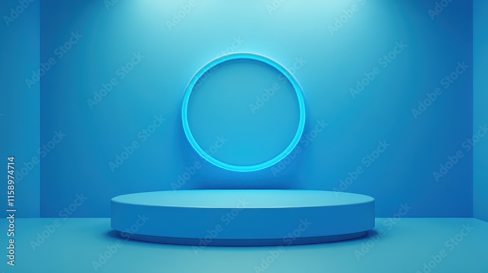 Blue Room With Circular Platform And Oval Frame Blue Room With Circular Platform And Oval Frame
