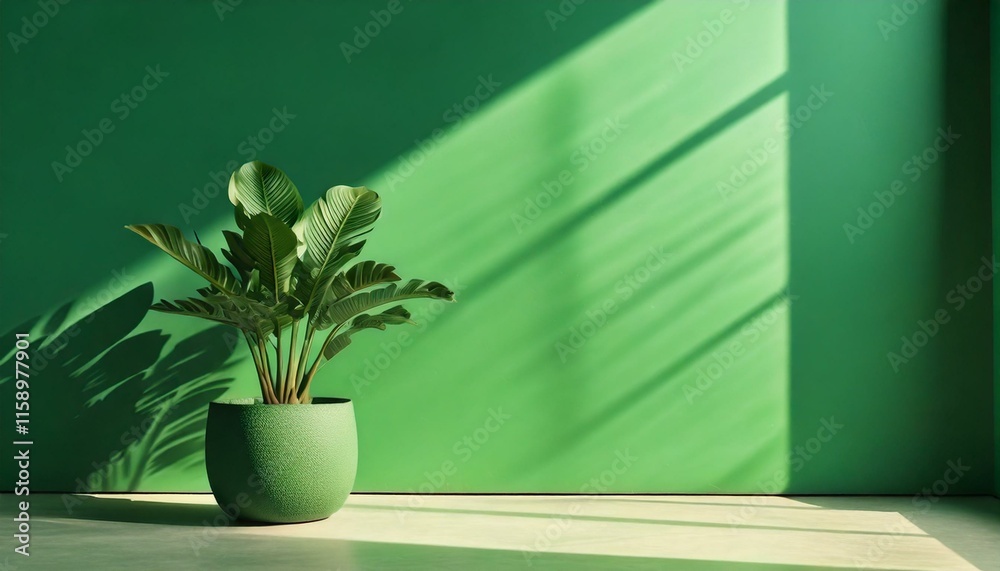 green plant in a green room