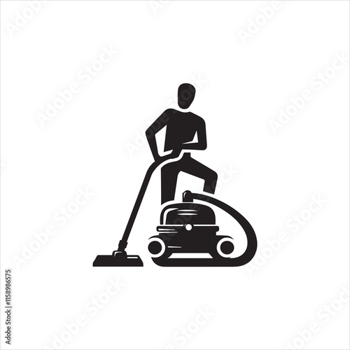 3d person with a vacuum cleaner