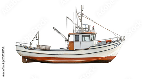 Isolated Fishing Boat Image, transparent background, High Resolution, Perfect for Design, 