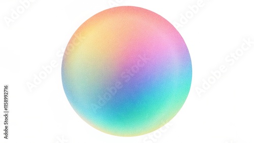 Abstract pastel neon holographic blurred grainy circle gradient on white background texture. Colorful digital grain soft noise effect pattern. Lo-fi multicolor vintage retro design template copy space